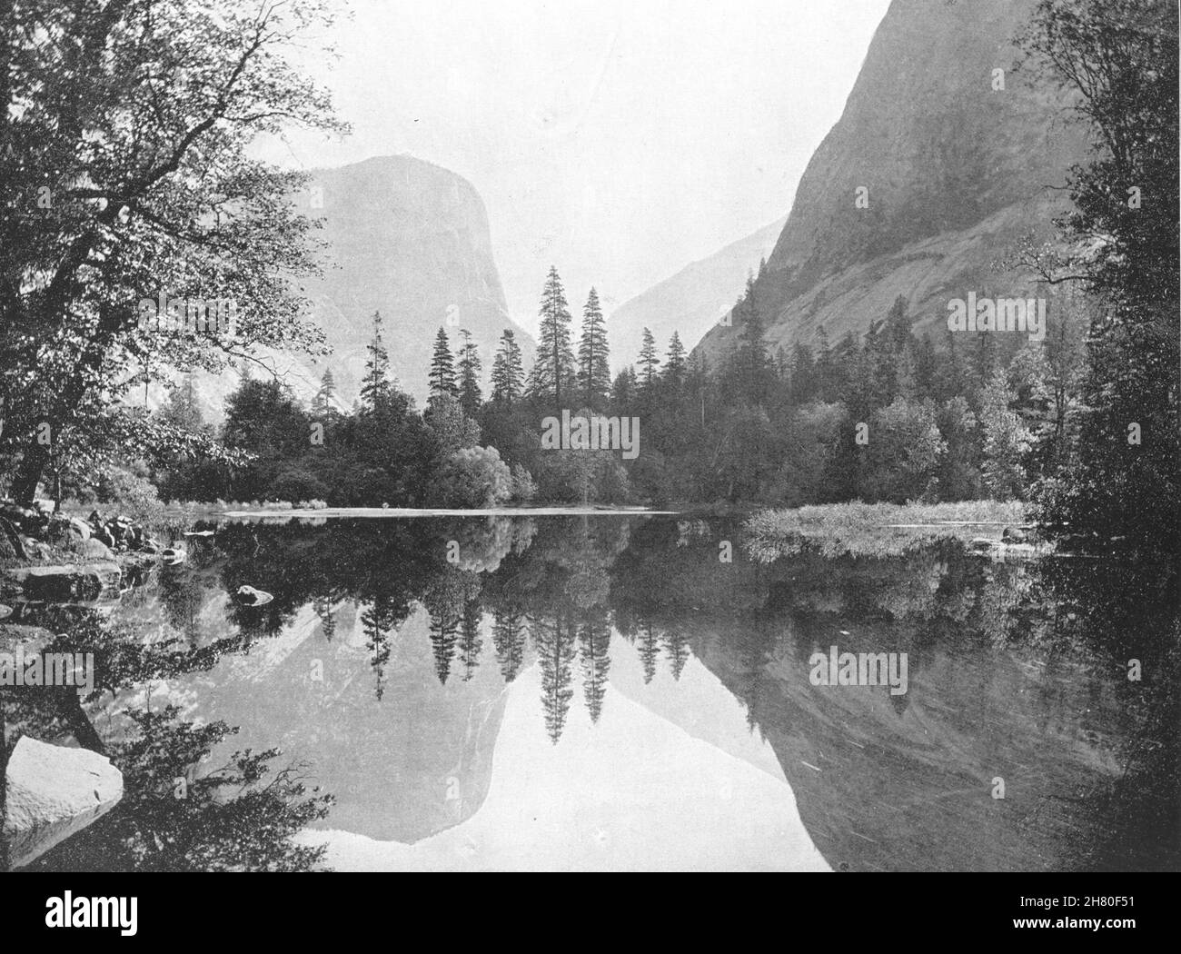 CALIFORNIA. Yosemite Valley The Mirror Lake 1895 old antique print