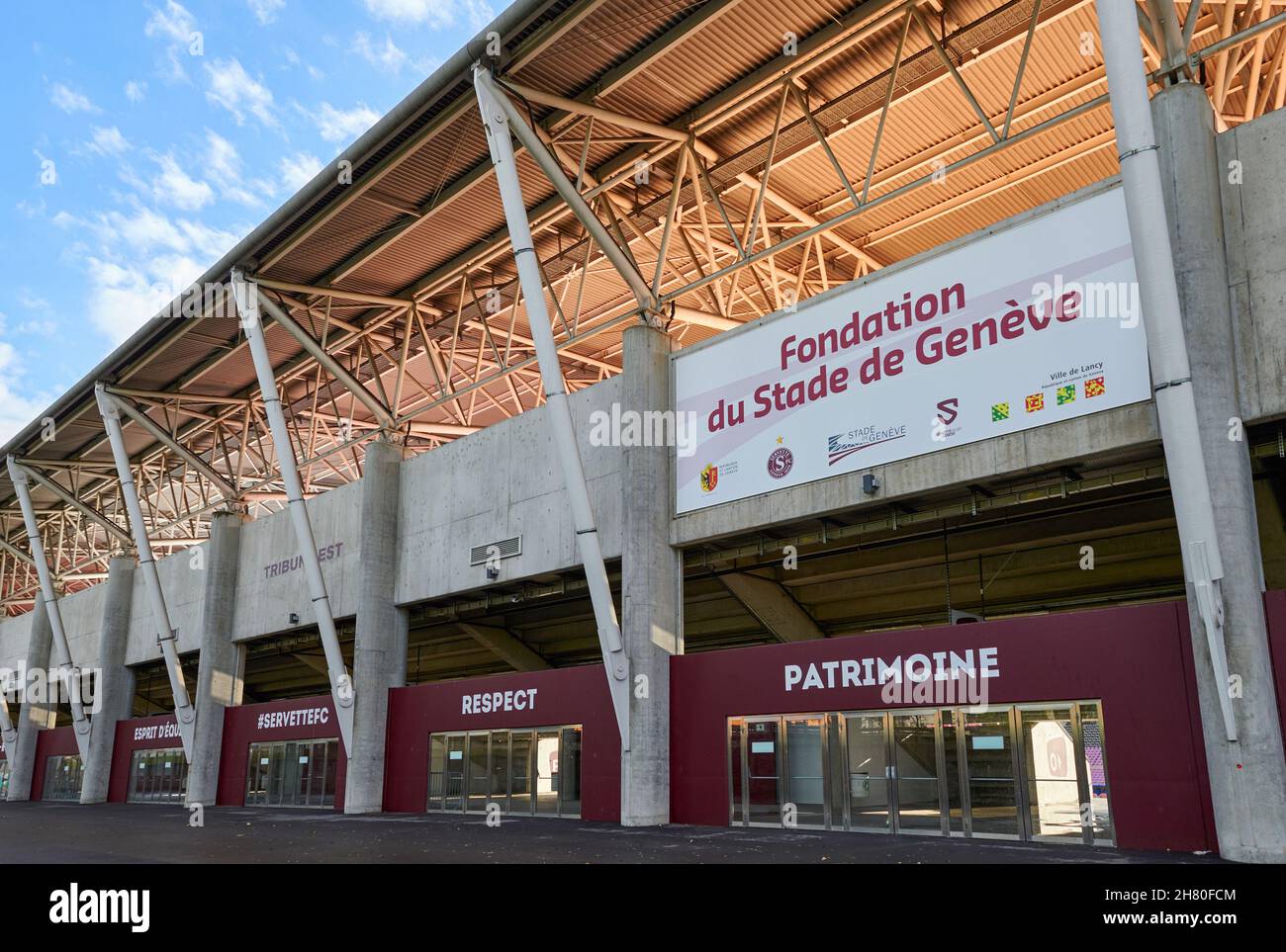 City stadium in Geneve - the official playground of FC Servette Stock Photo