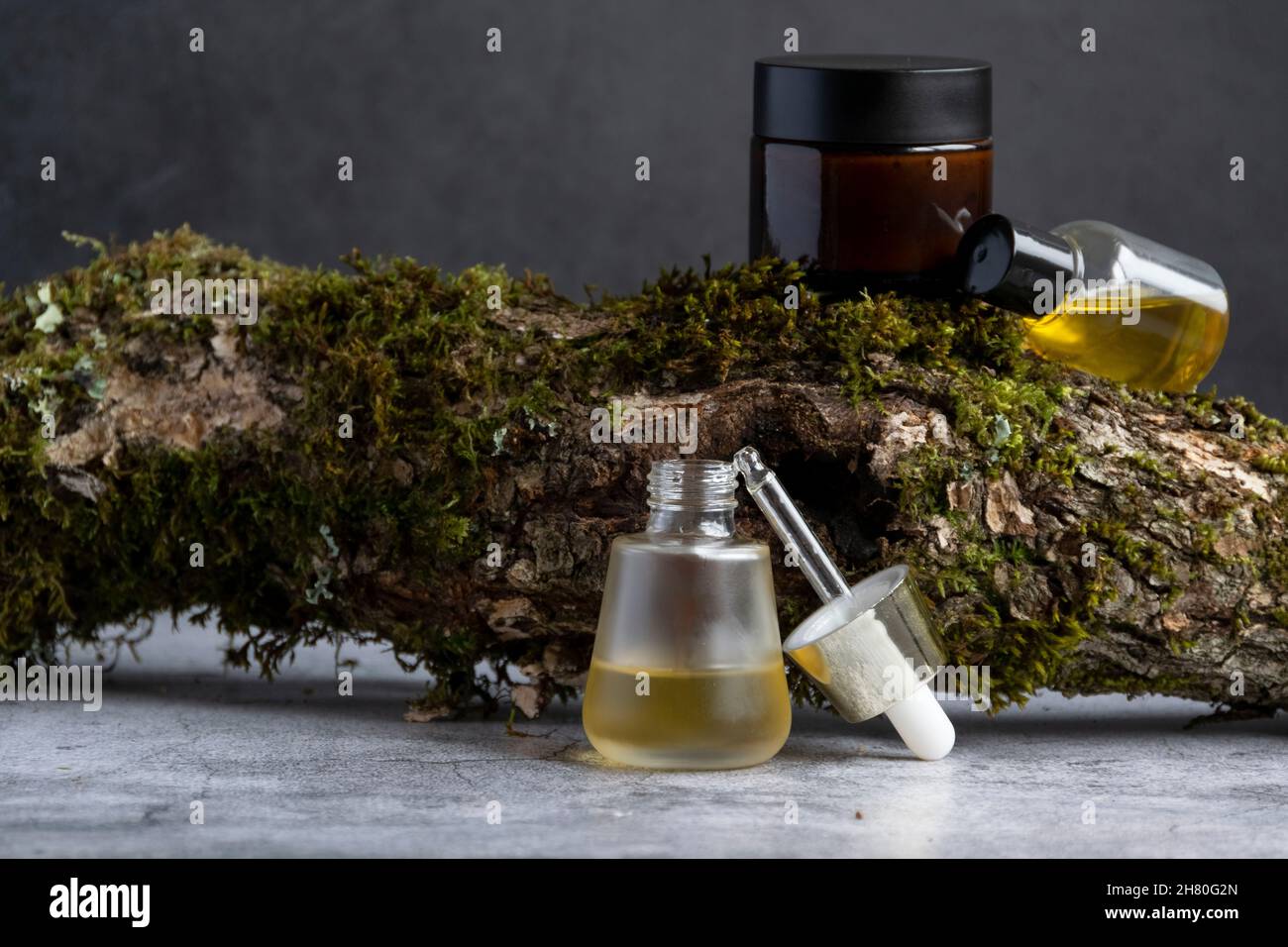 Essential oils for aromatherapy, eco natural cosmetics concept Stock