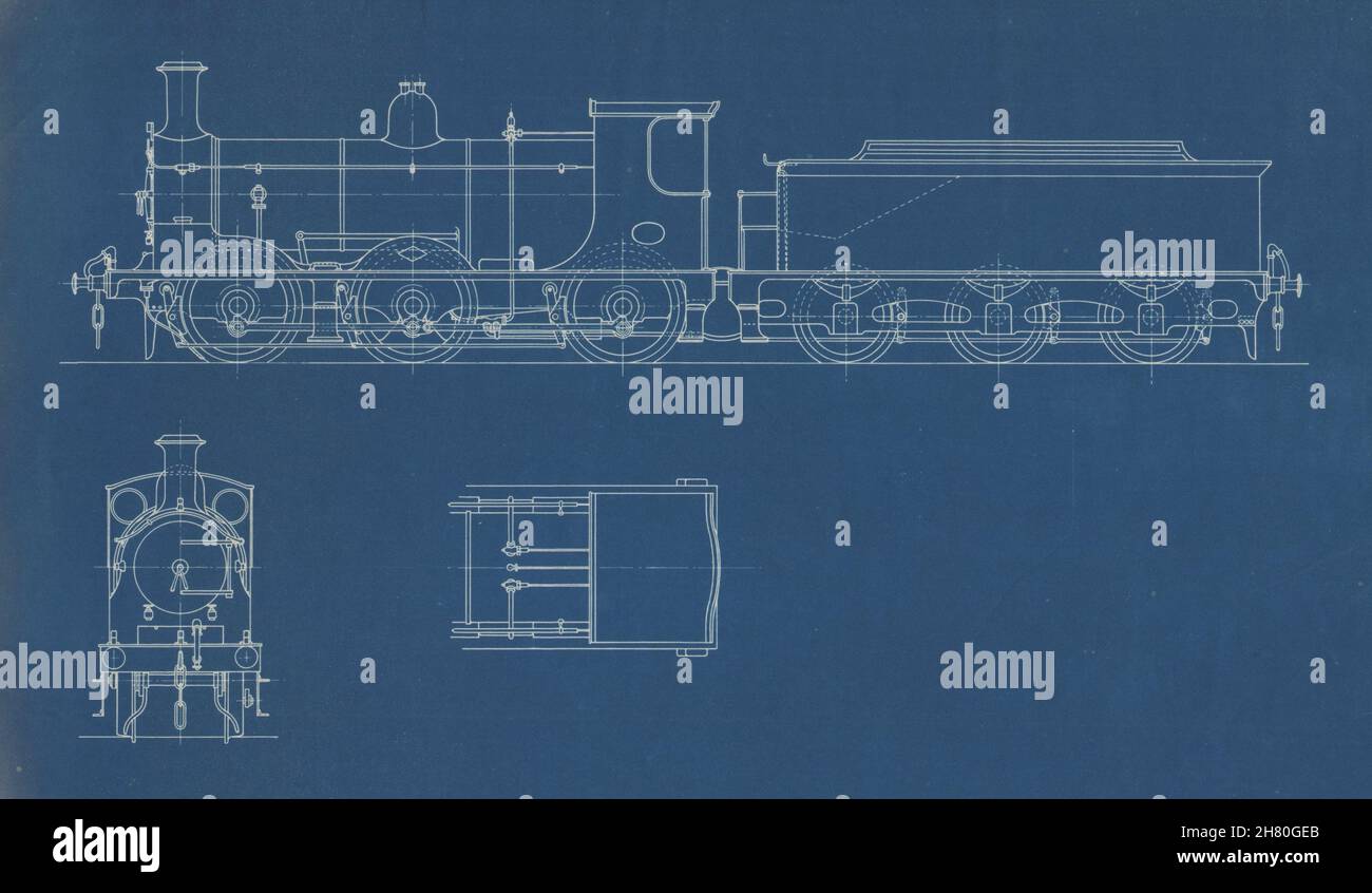 060 section engineering drawing blueprint (2) c1890 old