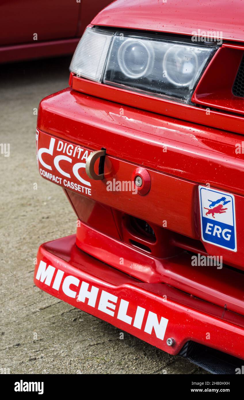 Close up detail of an Alfa Romeo 155 TS classic Italian sports touring racing car Stock Photo