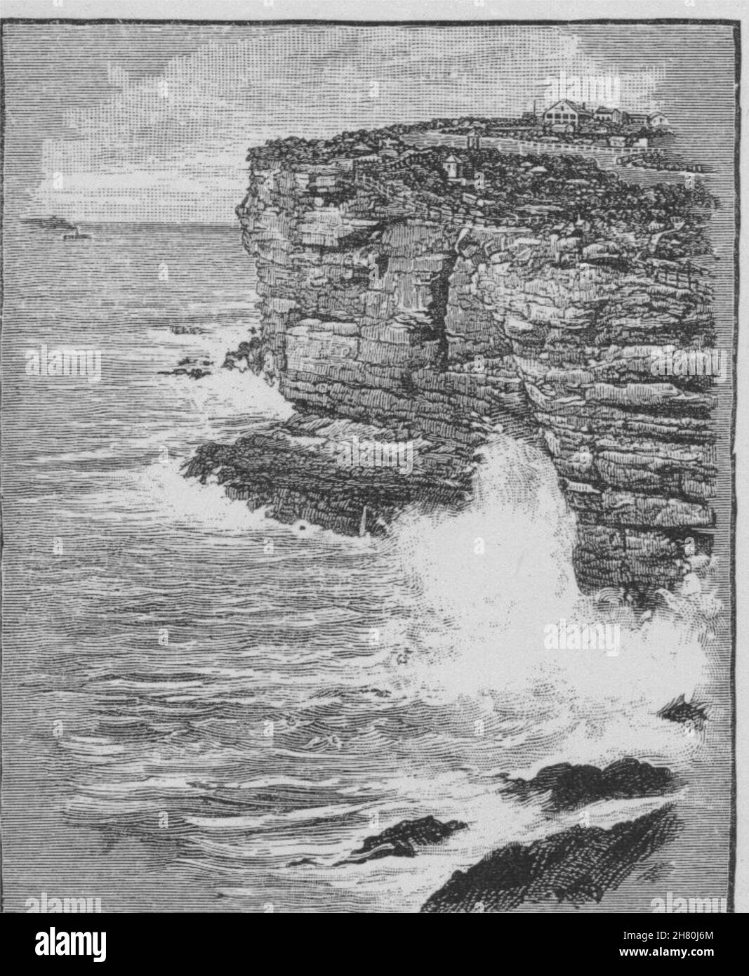 Rocks, South Heads. Sydney. Australia 1890 old antique vintage print picture Stock Photo