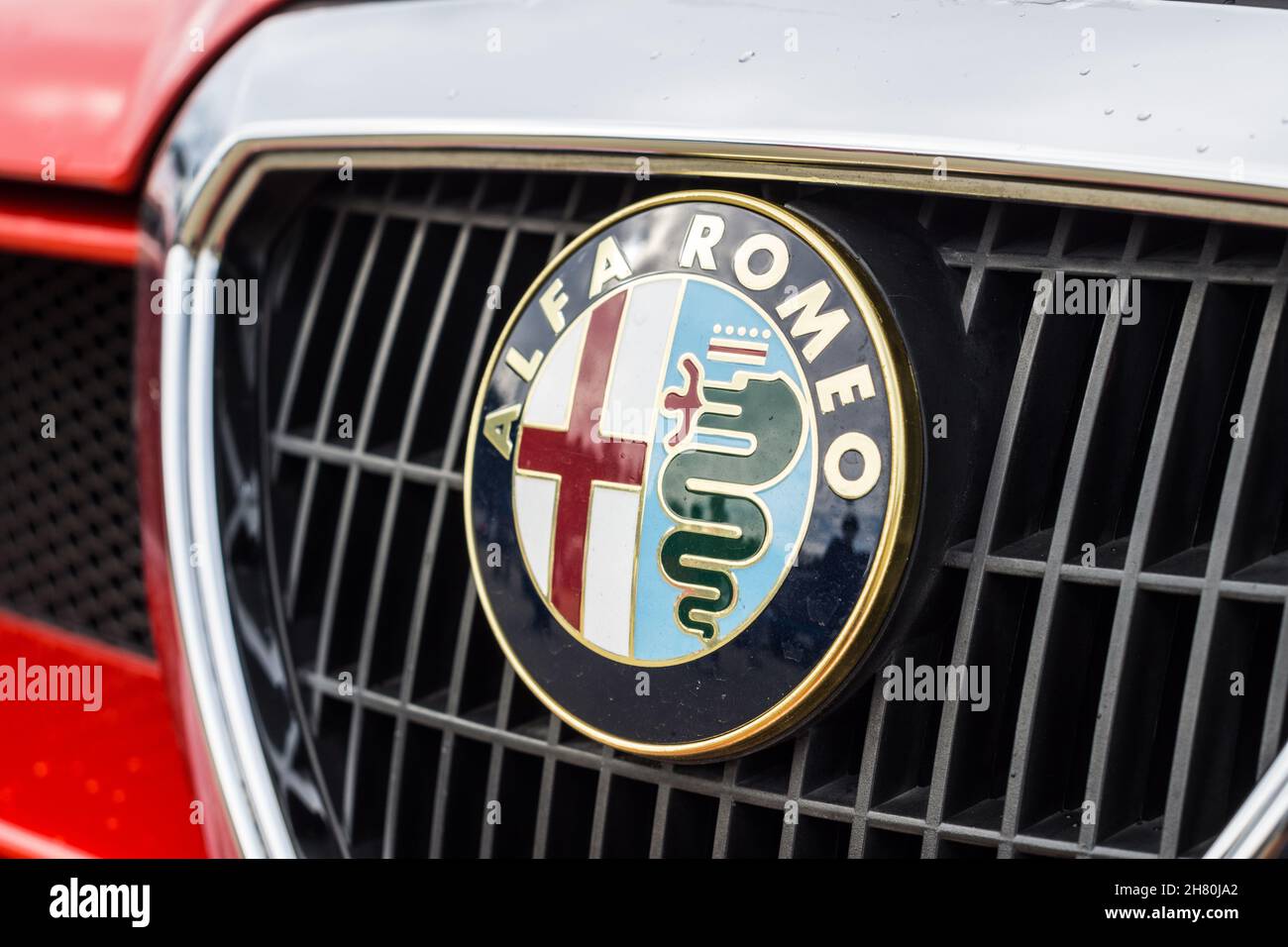 Close up detail of an Alfa Romeo 155 TS classic sports touring racing car Stock Photo