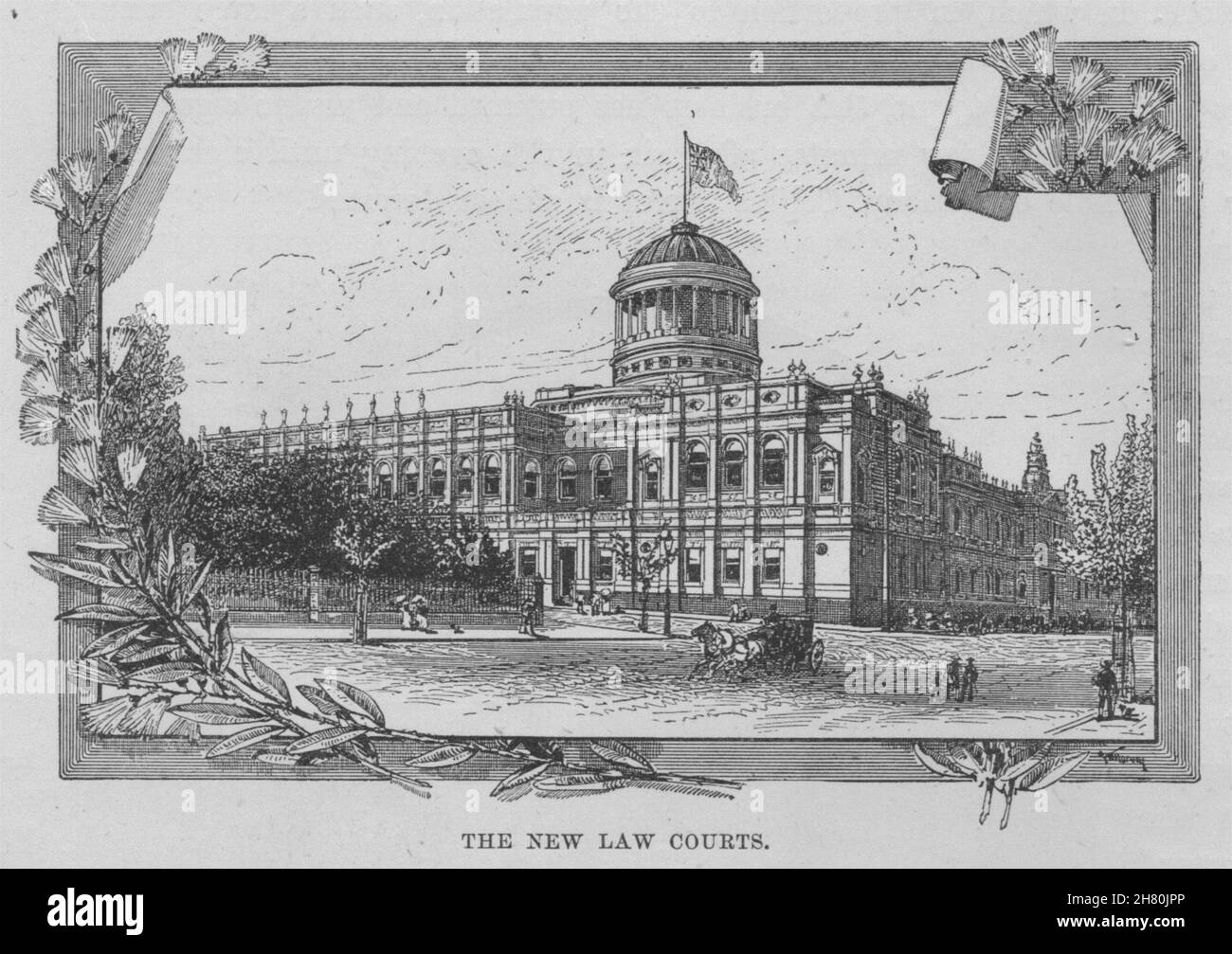 The New Law Courts. Melbourne. Australia 1890 old antique print picture Stock Photo