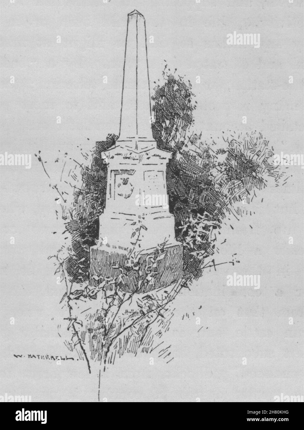 Monument to Soldiers who fell. The Eureka stockade. Australia 1890 print Stock Photo