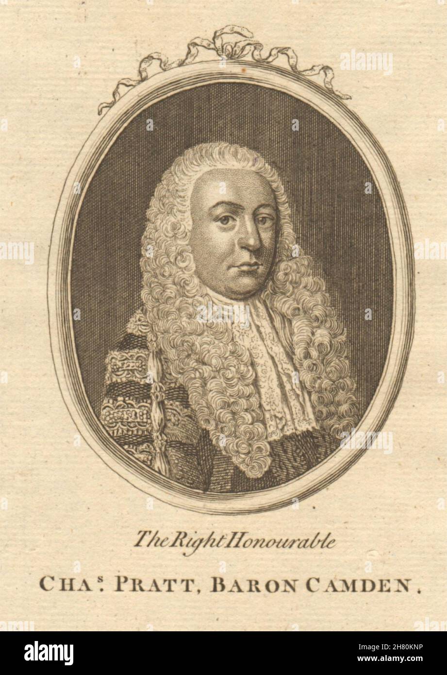 Charles Pratt, Baron Camden. First Earl Camden, Lord Chancellor. Law 1770 Stock Photo