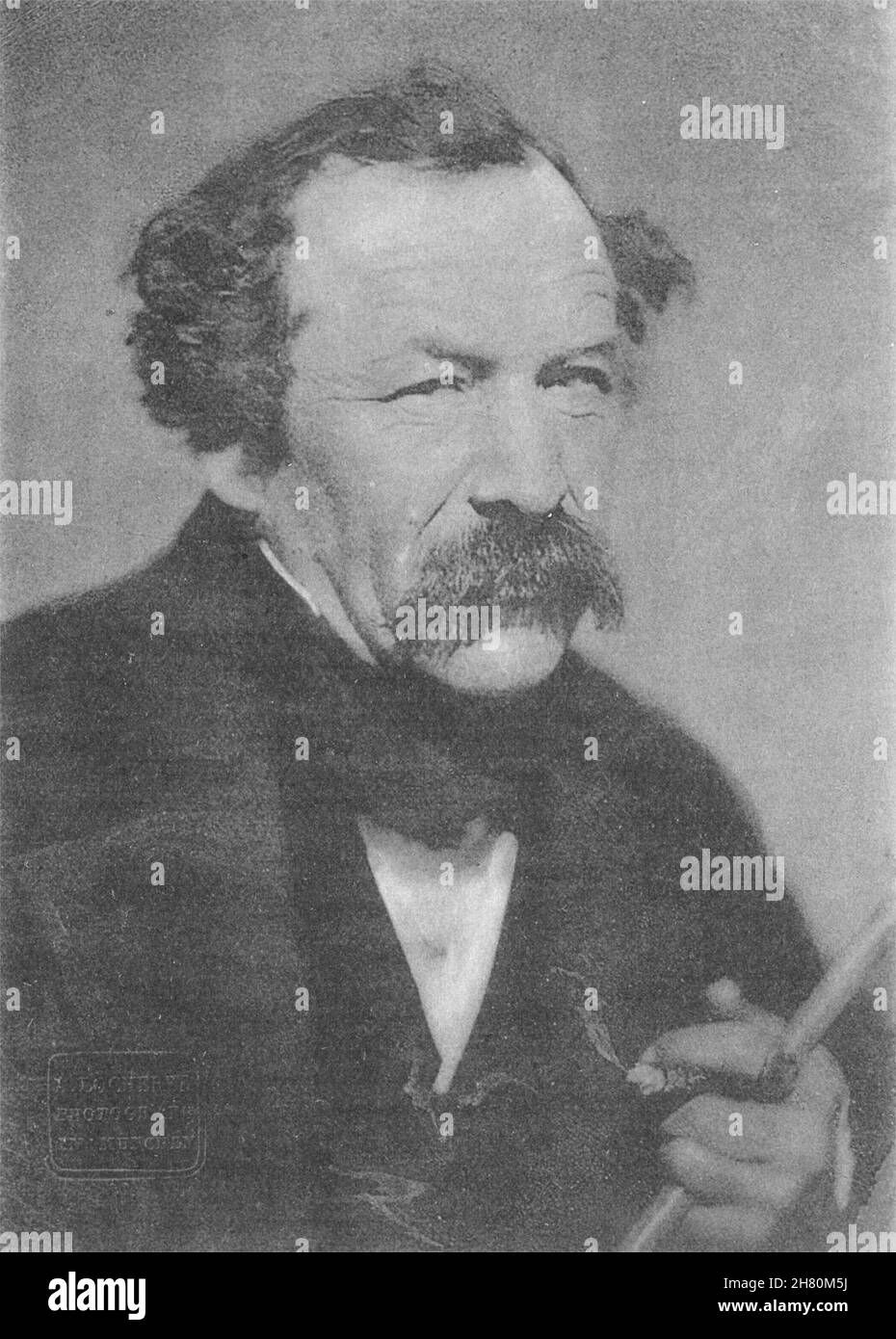 PORTRAITS. Man smoking a cigar, c.1860 1935 old vintage print picture Stock Photo