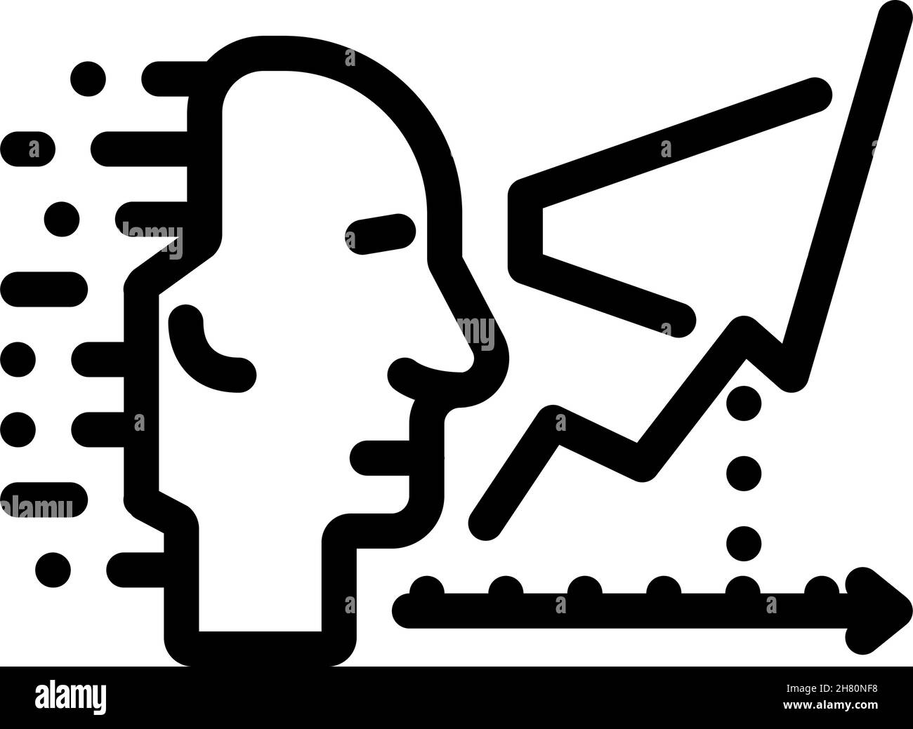 artificial intelligence analytics line icon vector illustration Stock ...