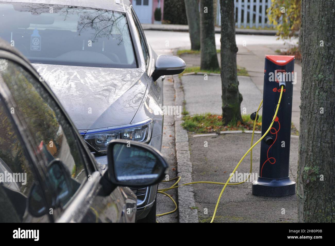 Copenhagen/Denmark./26 November 2021/ German electric vw cars chagring