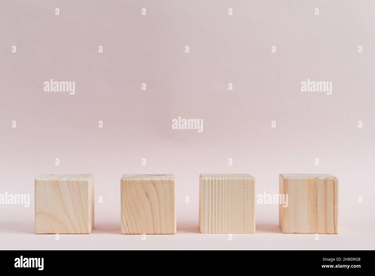 Wooden cubes pyramid, template for greeting card Stock Photo - Alamy