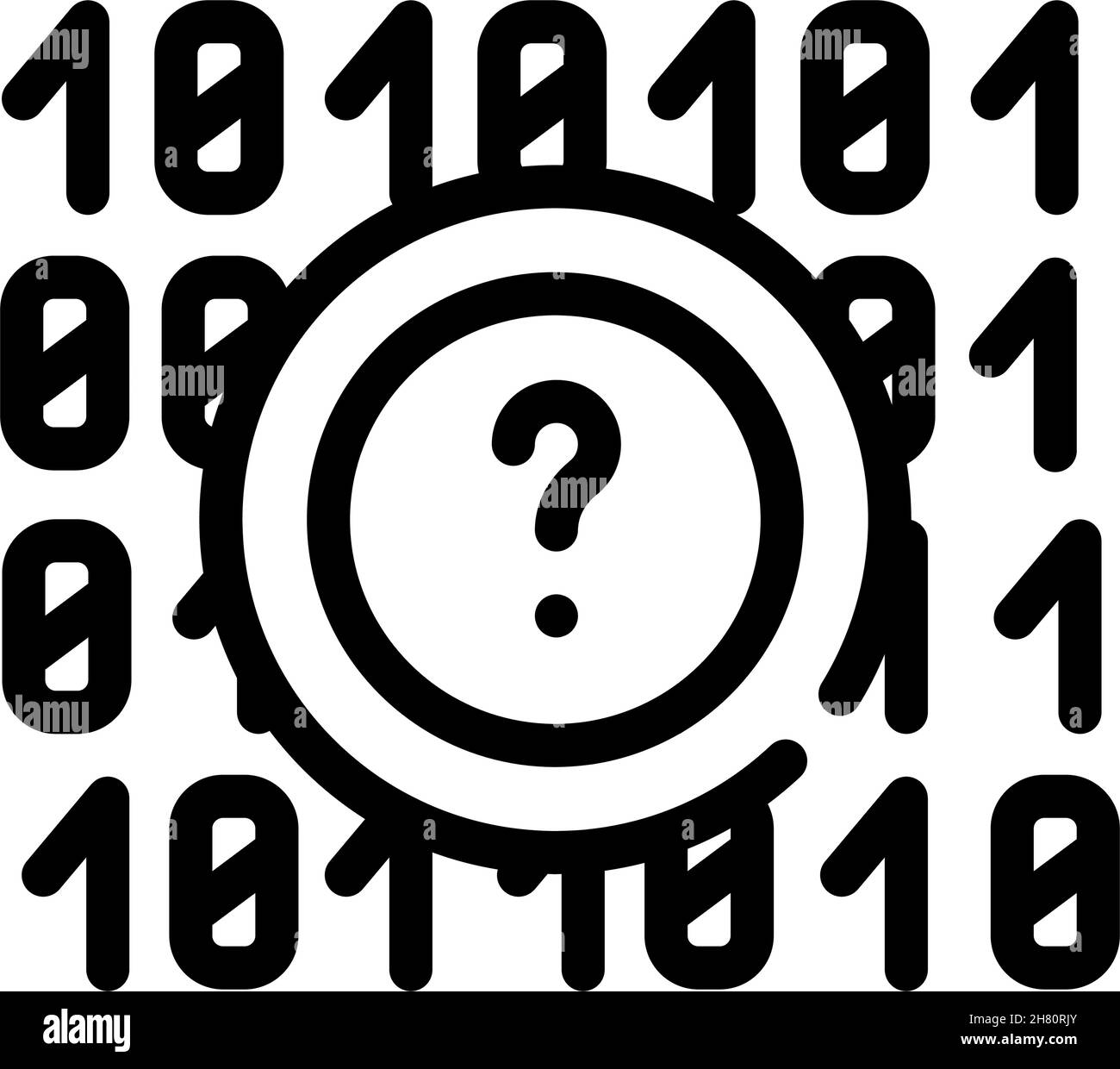 code data science line icon vector illustration Stock Vector Image ...