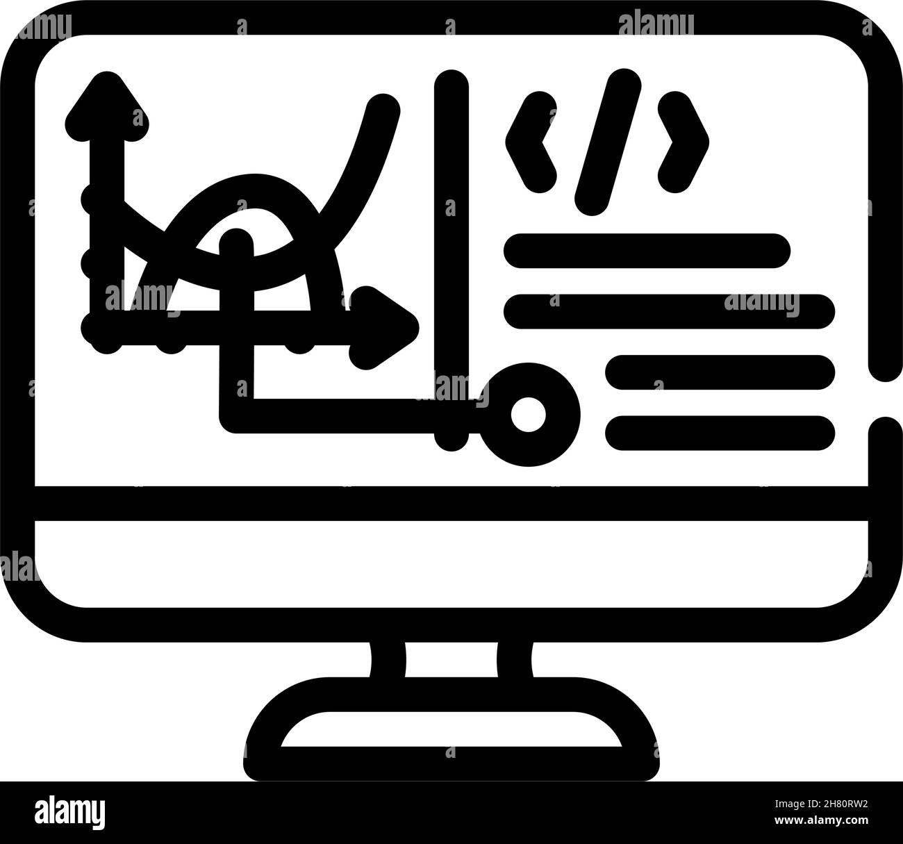 programming software data science line icon vector illustration Stock ...