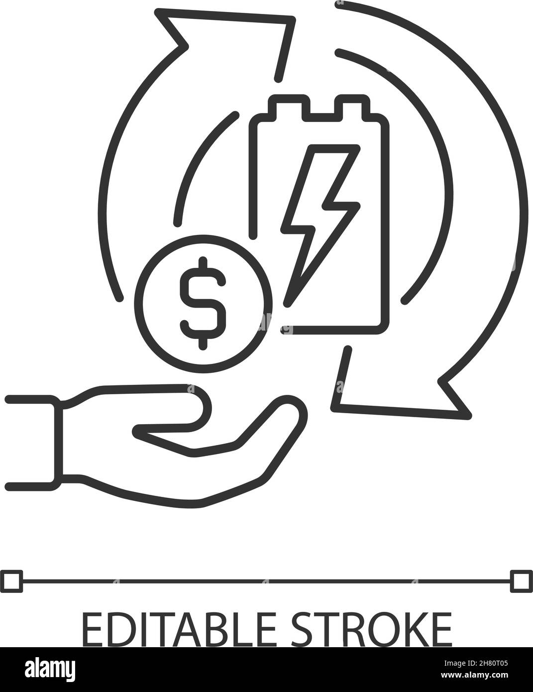 Recycling batteries for money linear icon Stock Vector Image & Art Alamy