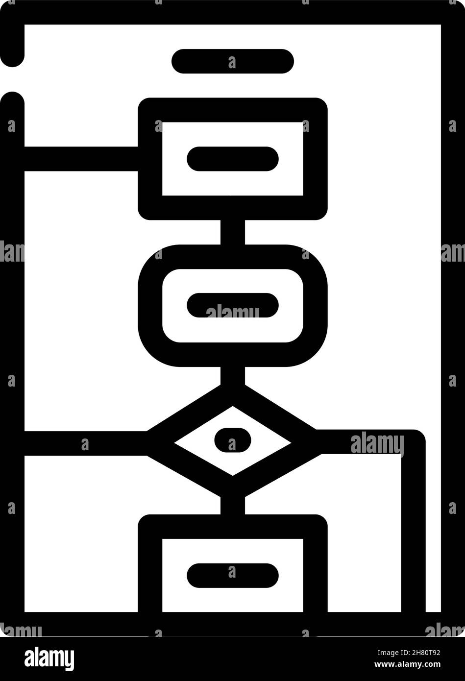 algorithm software data science line icon vector illustration Stock ...