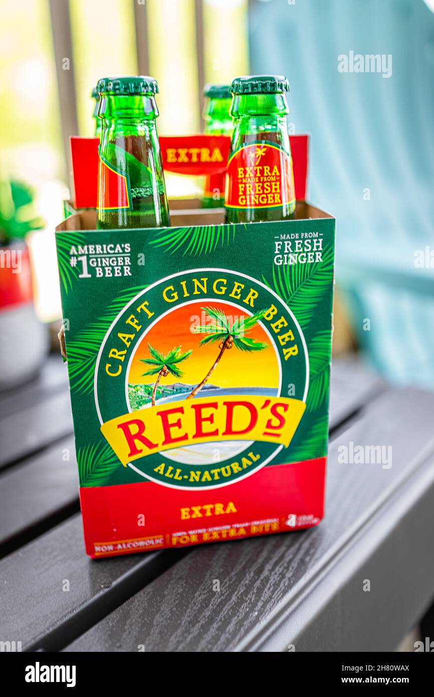 Sugar Mountain, USA May 31, 2021 Closeup of glass bottles in box