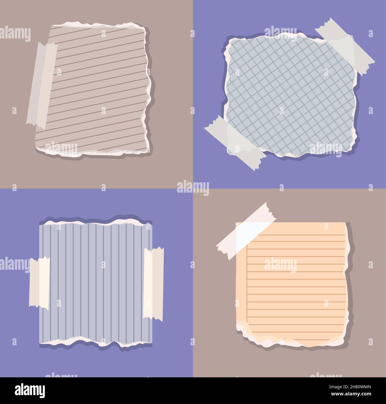 four torn papers Stock Vector