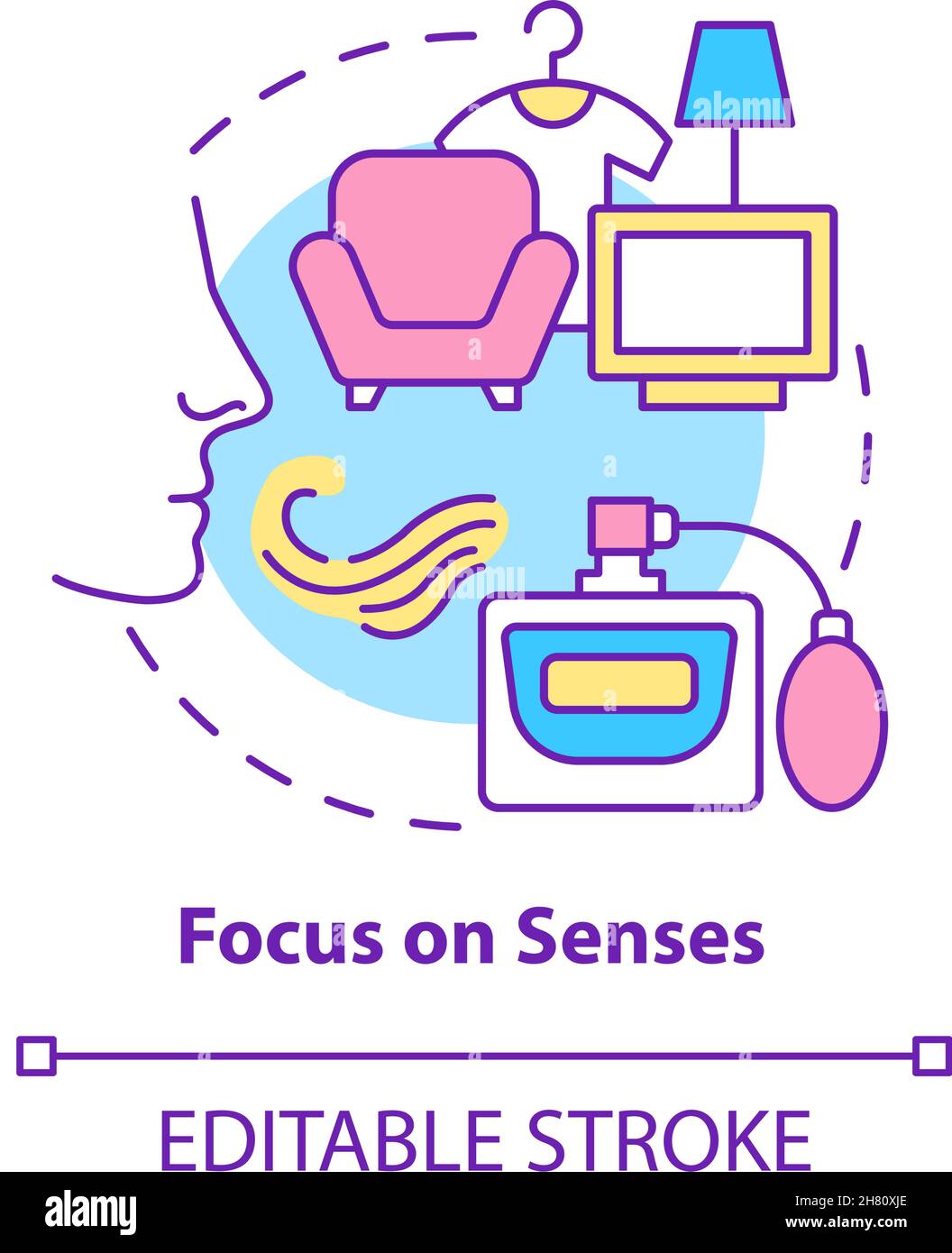 Focus on senses concept icon Stock Vector Image & Art - Alamy