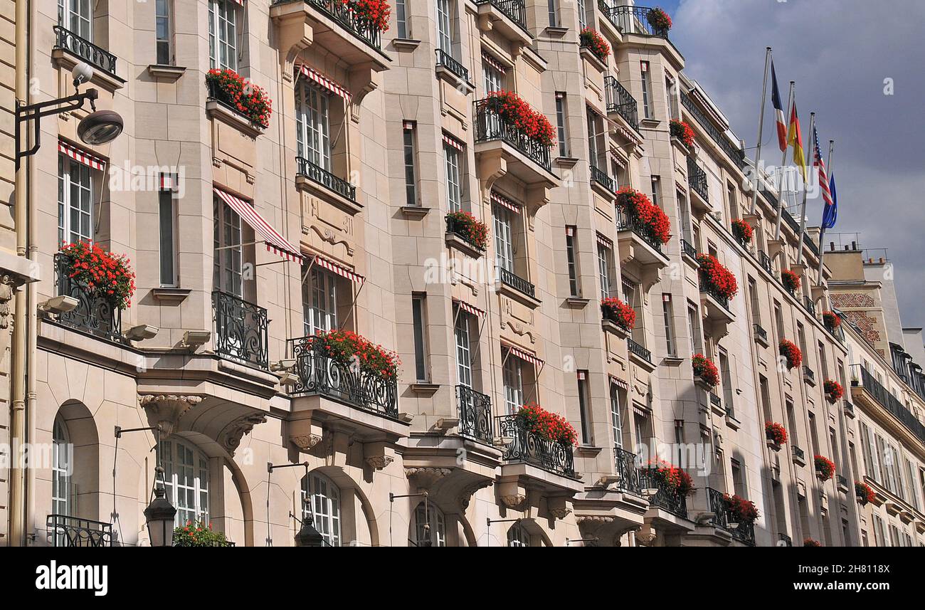 Bristol hotel; Paris, France Stock Photo