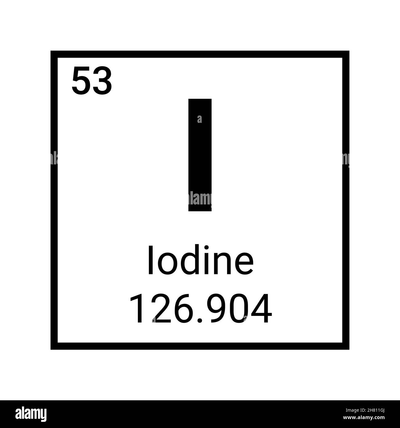 Iodine periodic element table science vector illustration atomic chemistry symbol sign Stock Vector
