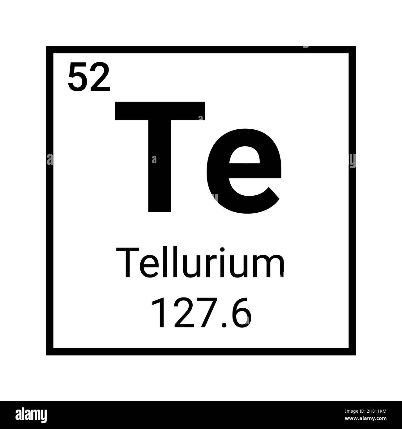 Tellurium periodic table chemistry icon. Tellurium school atomic chemical element Stock Vector