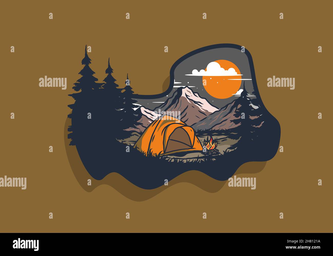 Dome tent camping illustration graphic design Stock Vector Image & Art ...