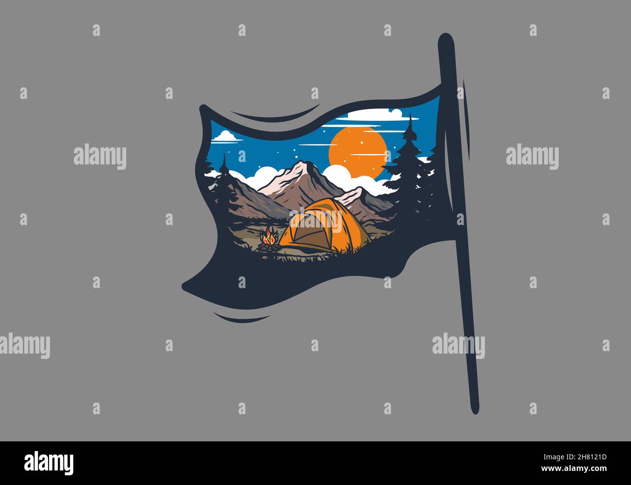 Dome tent camping illustration graphic design Stock Vector Image & Art ...