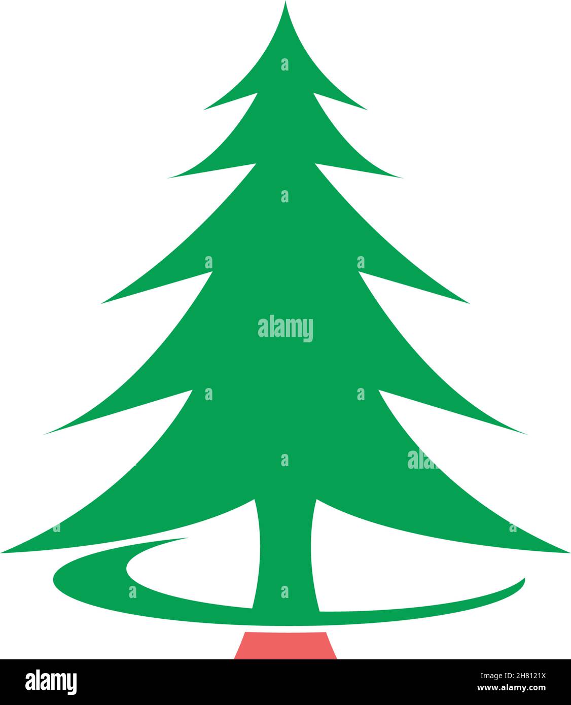 Christmas Tree icon flat design template vector Stock Vector