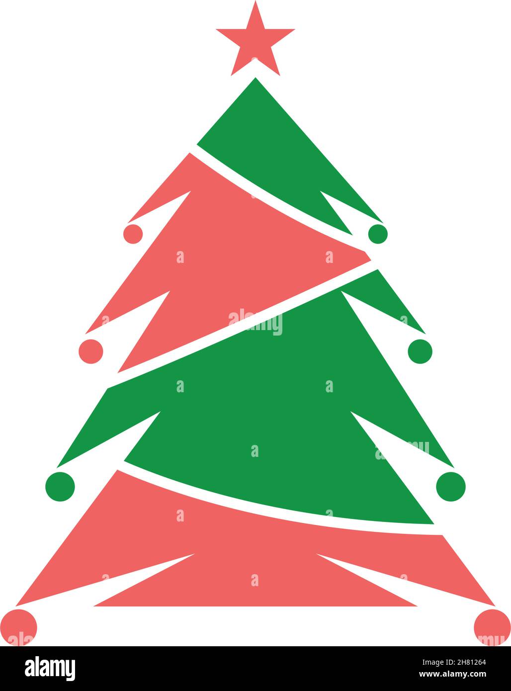 Christmas Tree icon flat design template vector Stock Vector