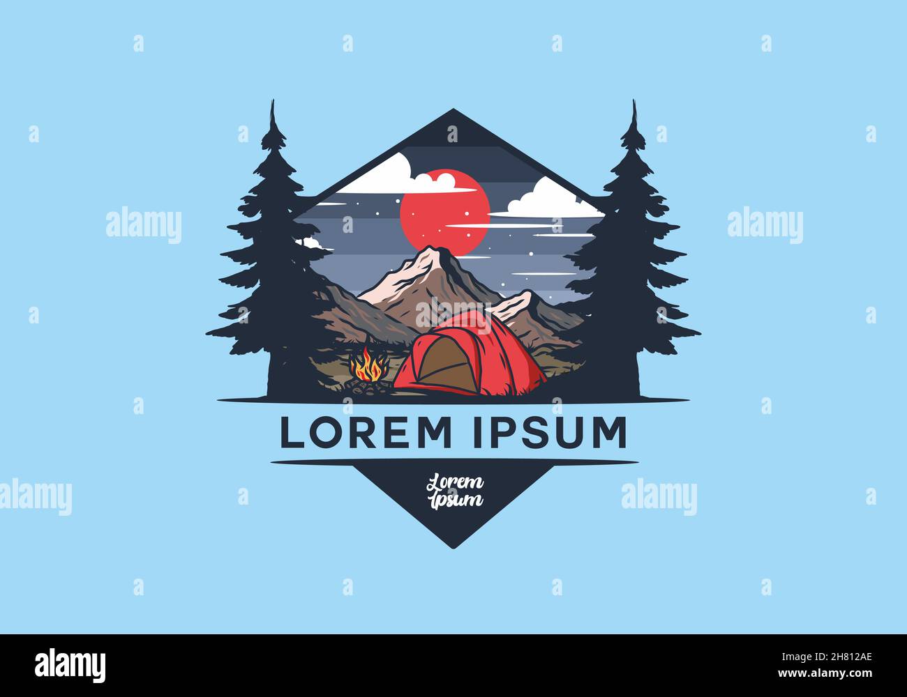 Dome tent camping illustration graphic design Stock Vector Image & Art ...
