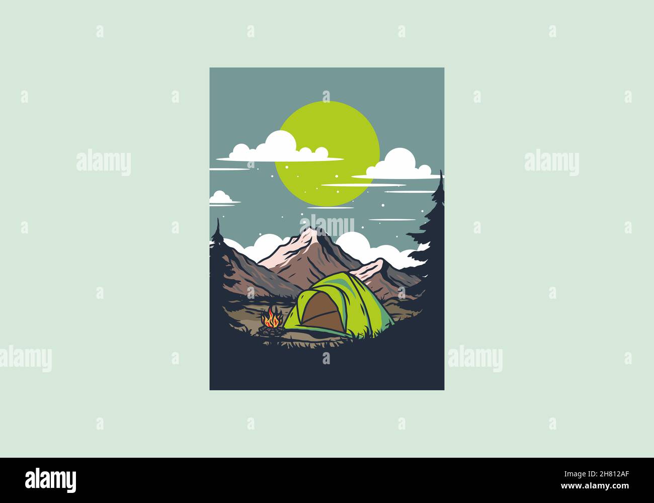 Dome tent camping illustration graphic design Stock Vector Image & Art ...