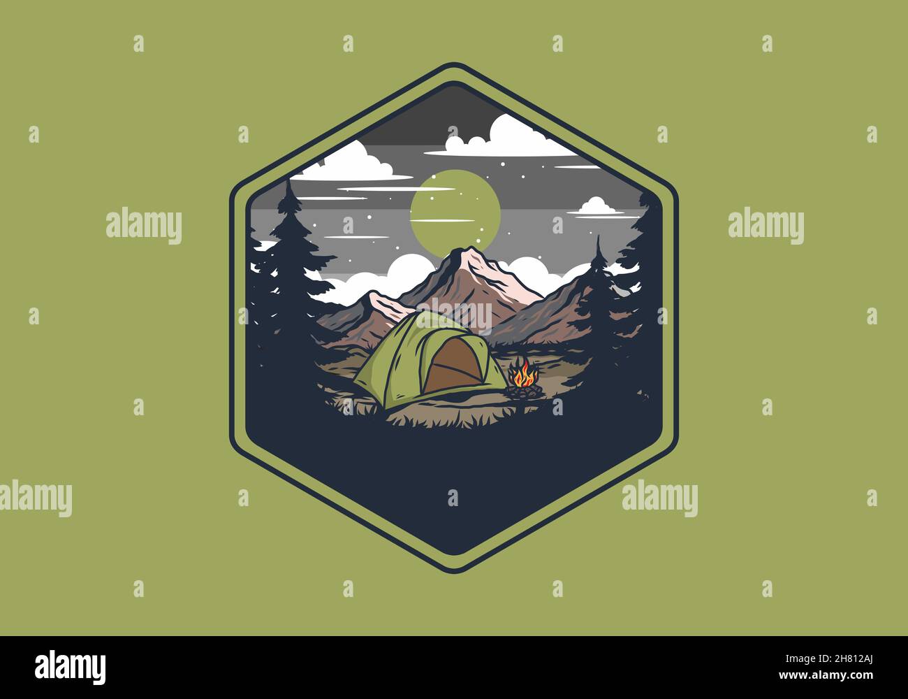 Dome tent camping illustration graphic design Stock Vector Image & Art ...