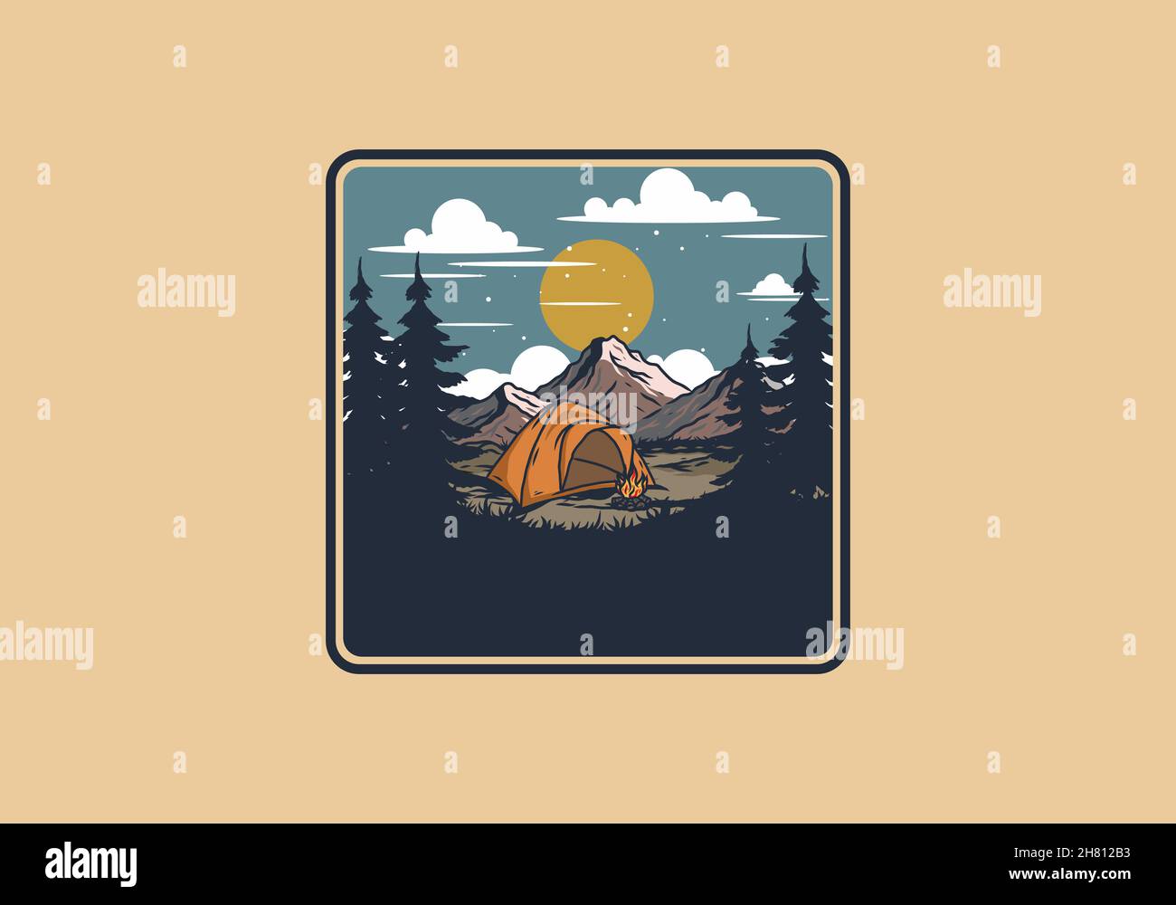 Dome tent camping illustration graphic design Stock Vector Image & Art ...
