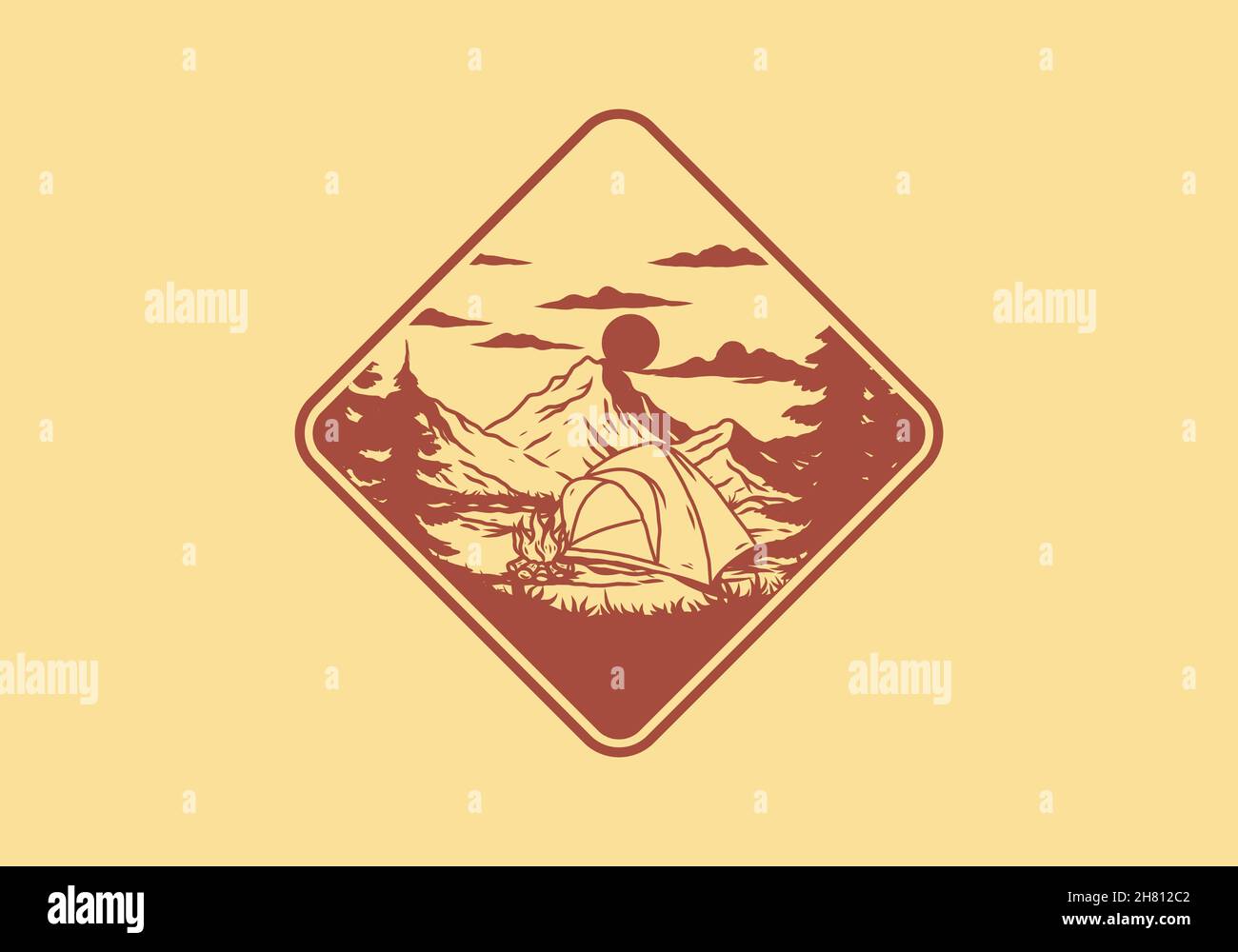 Dome tent camping illustration graphic design Stock Vector Image & Art ...