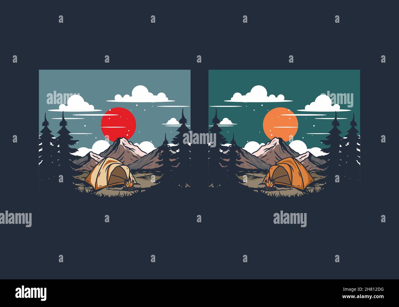 Dome tent camping illustration graphic design Stock Vector Image & Art ...