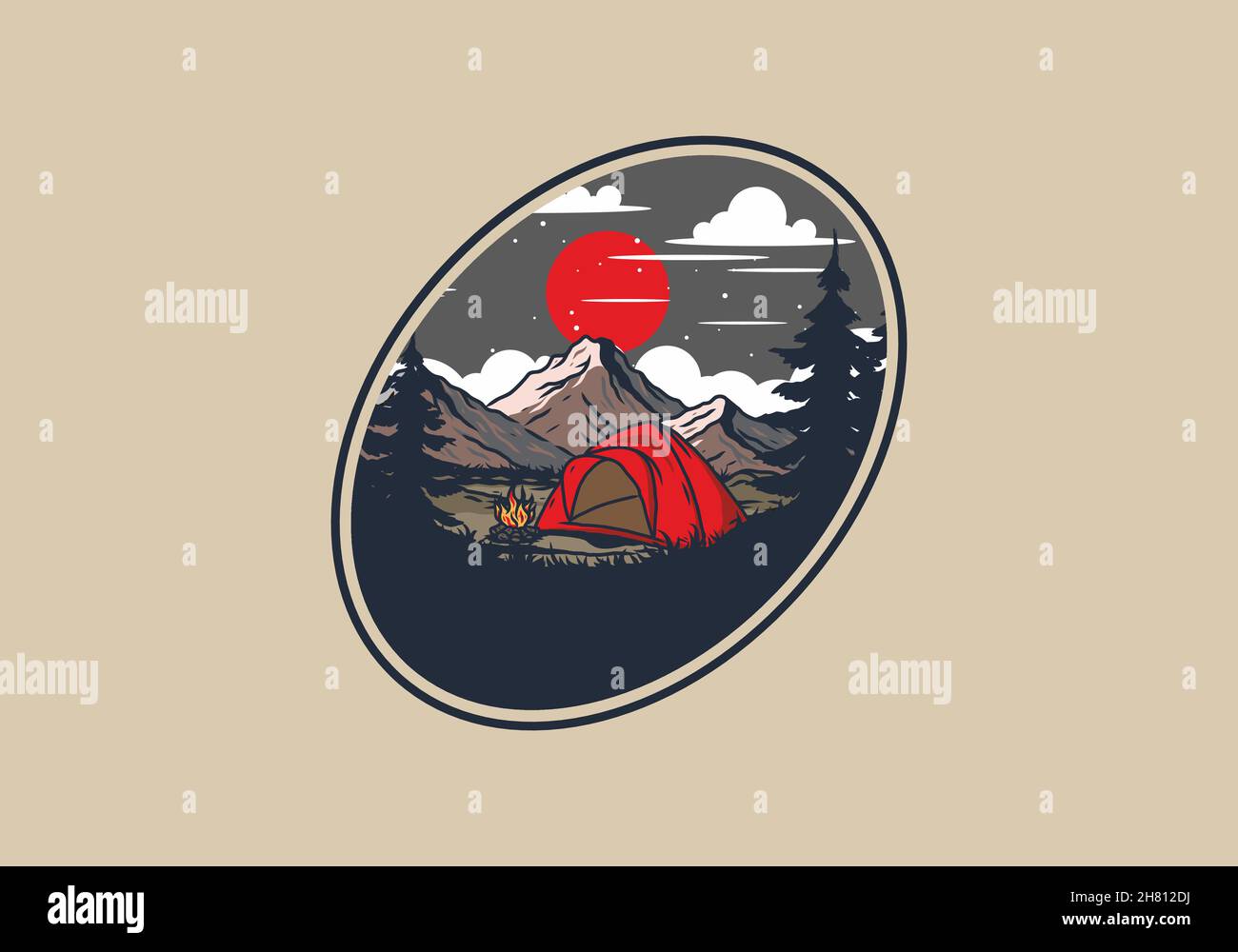 Dome tent camping illustration graphic design Stock Vector Image & Art ...