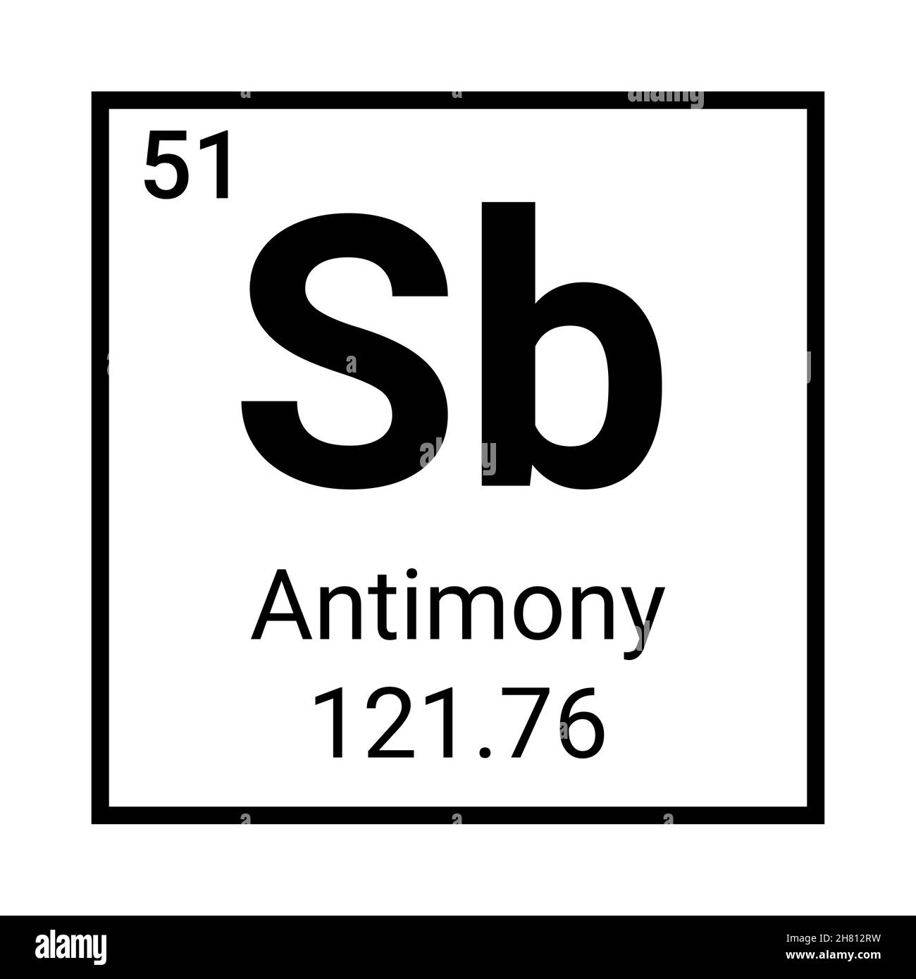 Antimony element symbol science periodic table chemistry atomic icon antimony sign Stock Vector