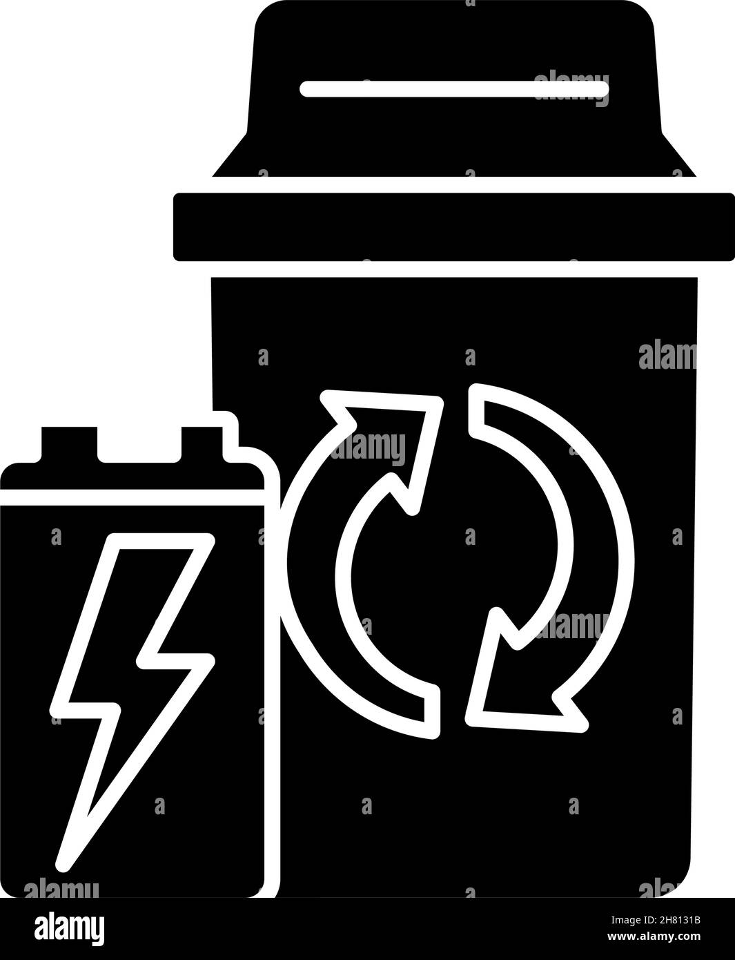 Container for battery disposal black glyph icon Stock Vector Image & Art Alamy