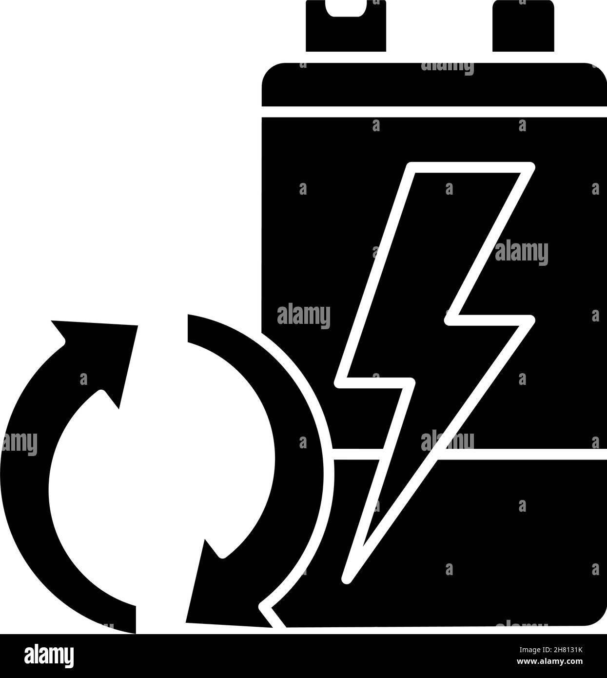 Recyclable battery black glyph icon Stock Vector Image & Art - Alamy