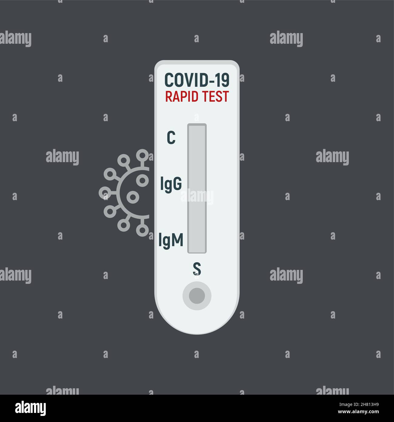 Covid rapid test antibody kit. PCR corona virus rapid test vector icon