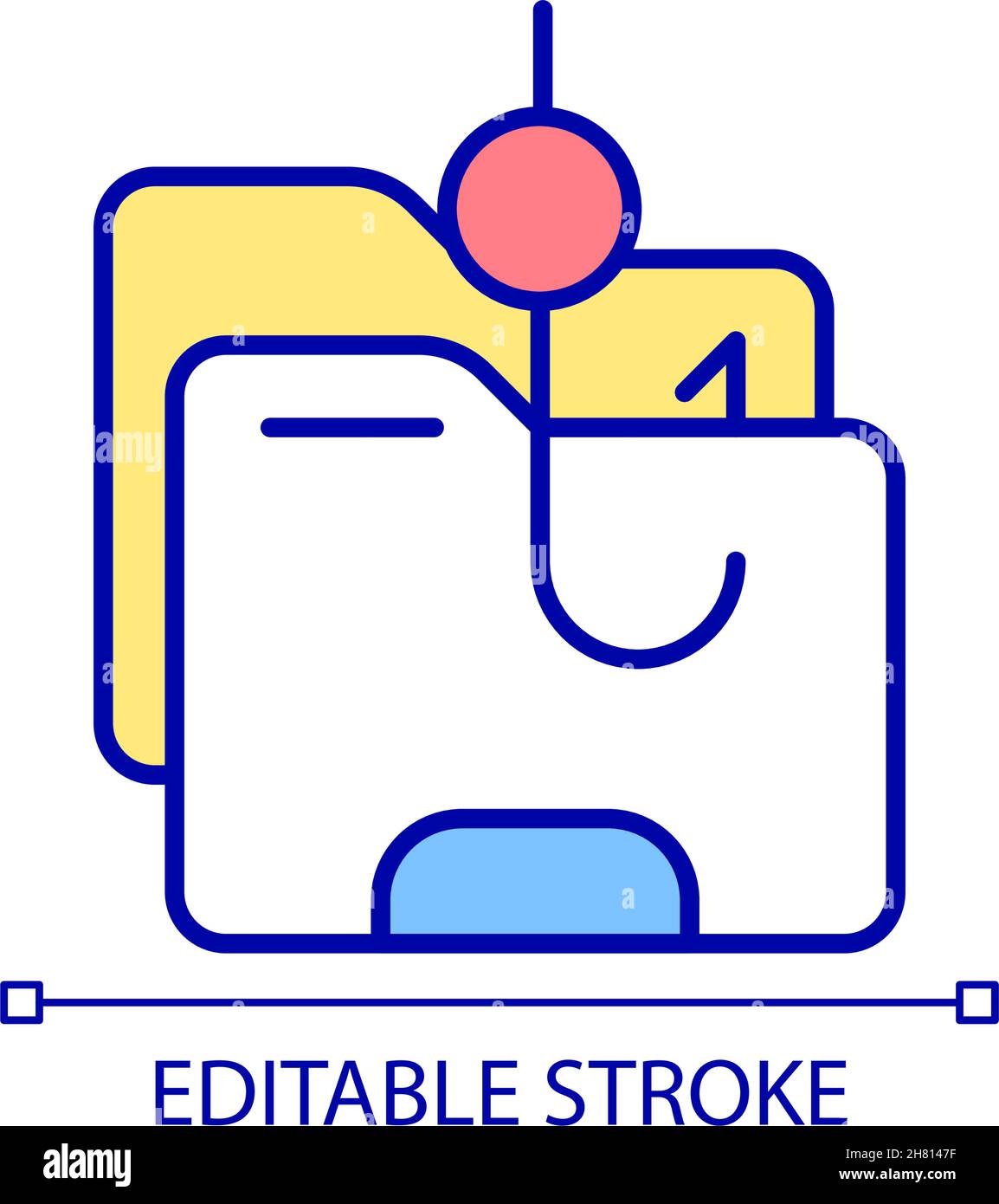 Stealing copyrighted material RGB color icon Stock Vector