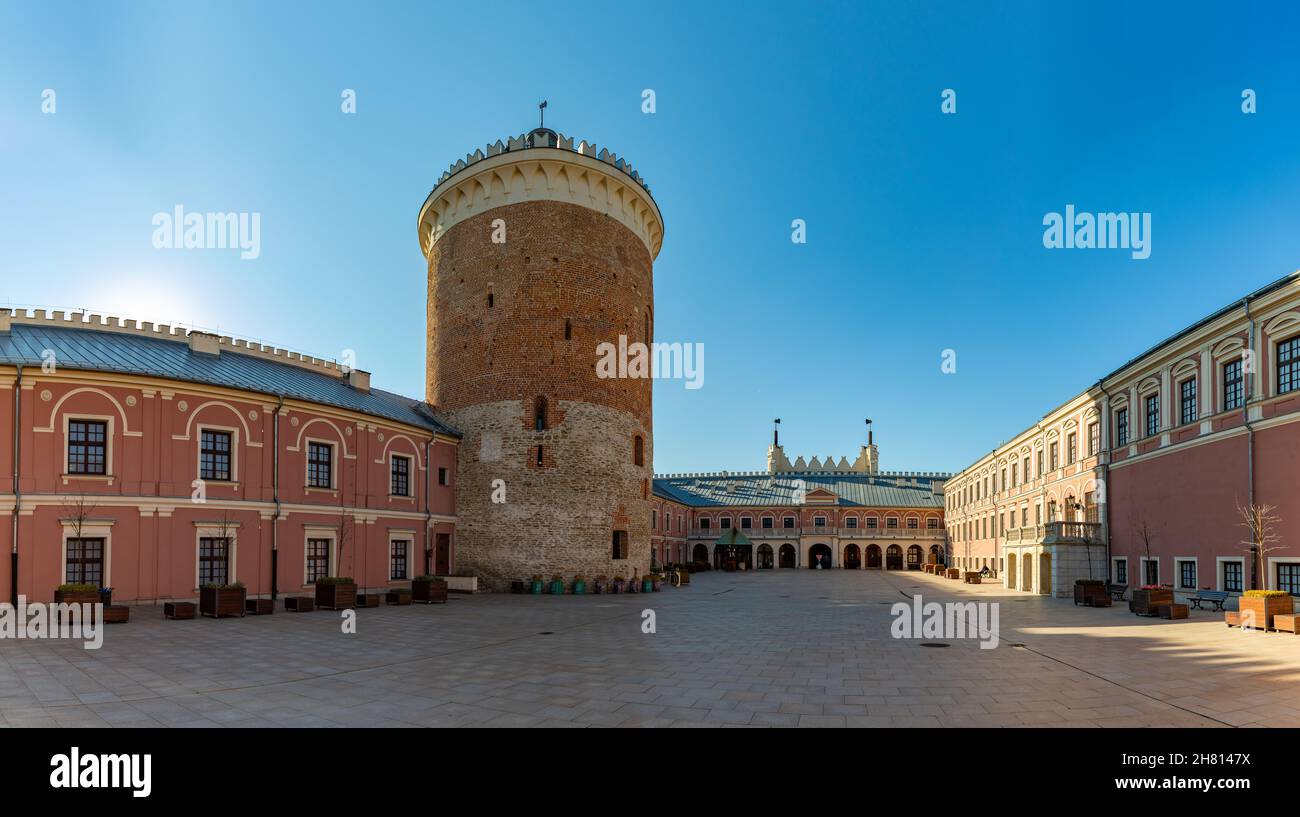 A picture of the courtyard of the Lublin Castle. Stock Photo