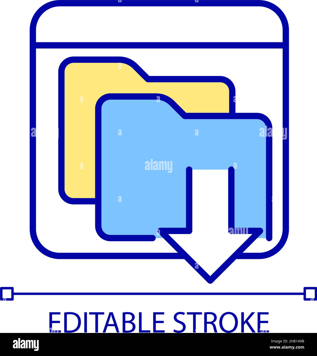 Downloading files RGB color icon Stock Vector