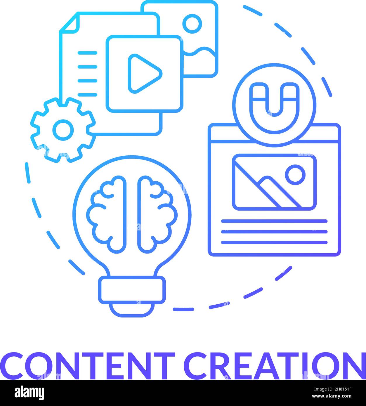Content creation blue gradient concept icon Stock Vector Image & Art ...