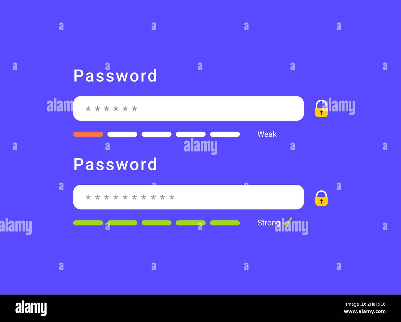 Login password weak strong account registration. Login password form
