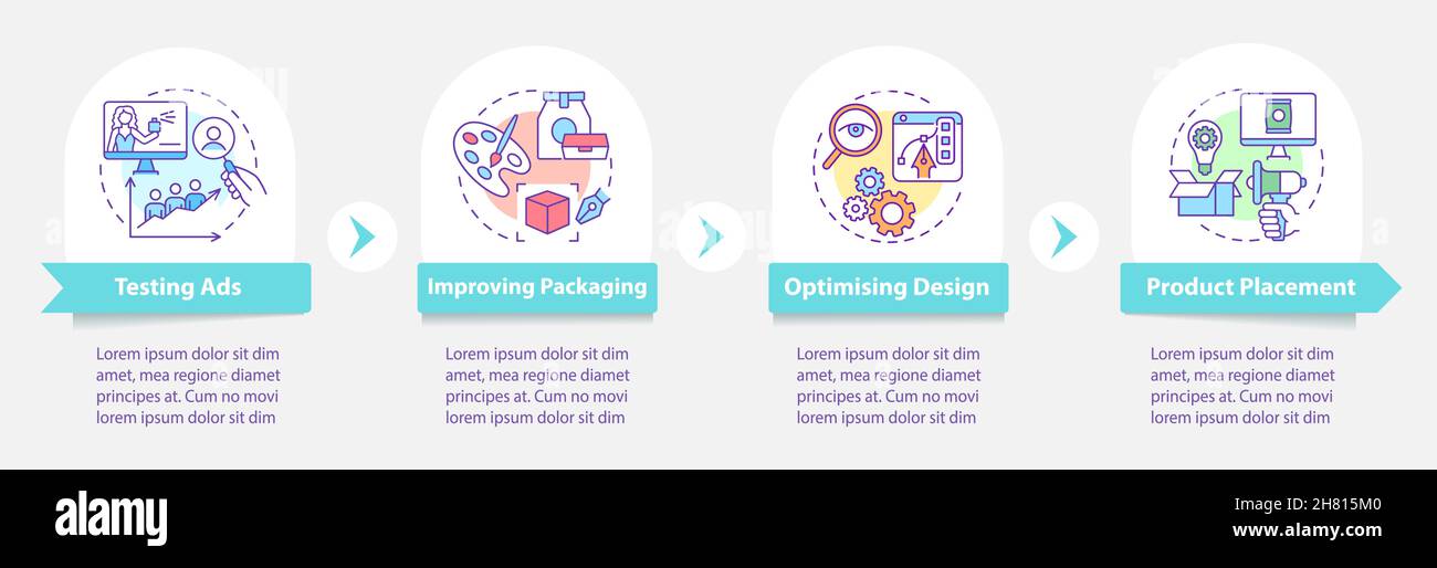 Marketing neuroscience usage vector infographic template Stock Vector