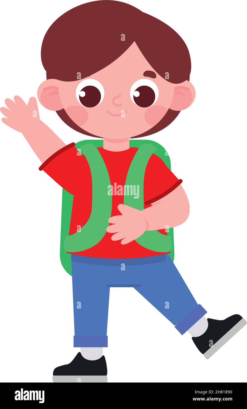 little boy with backpack Stock Vector Image & Art - Alamy