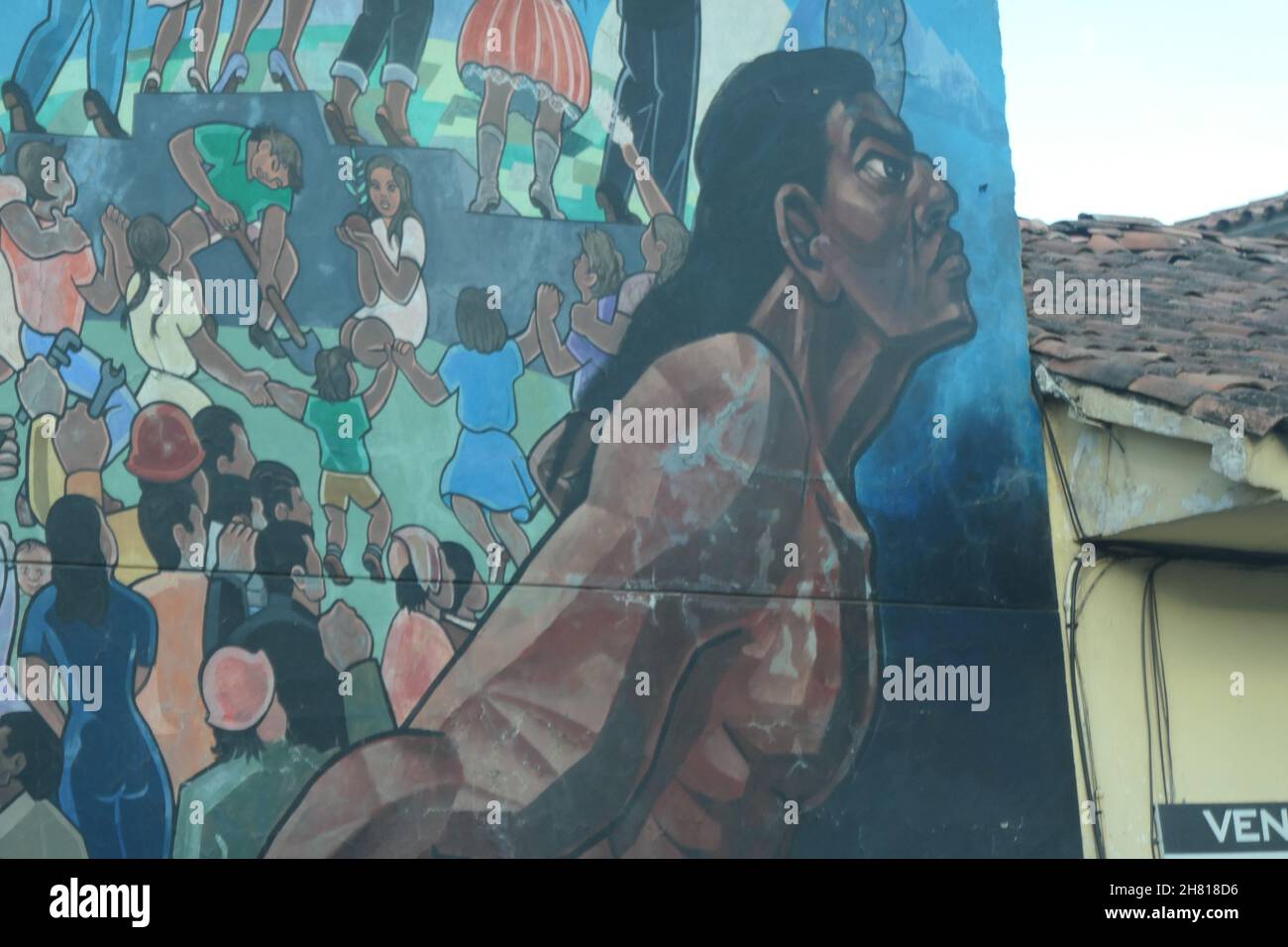 Mural in Cusco Peru South America wall art painting in main street