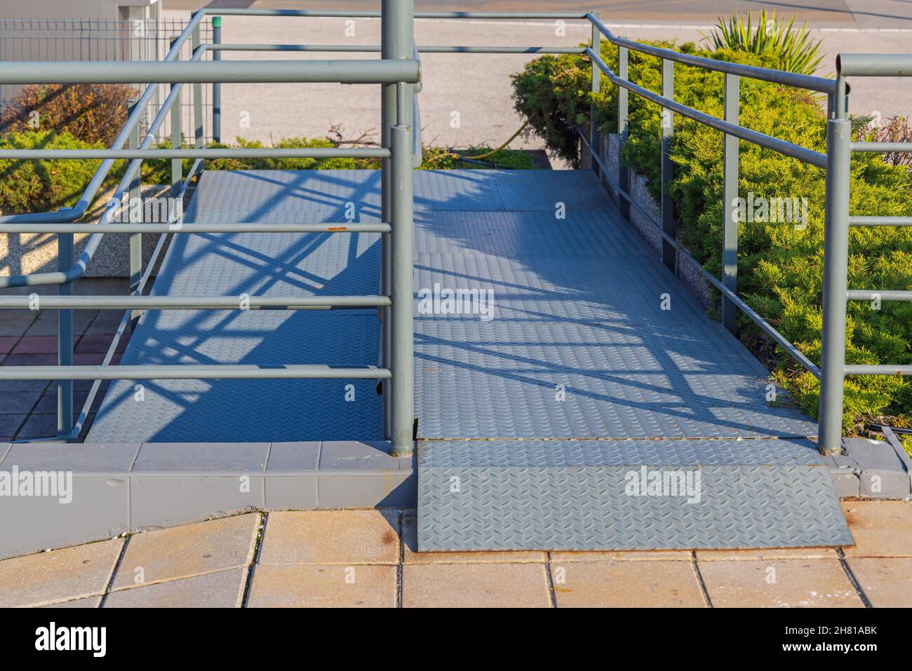 Accessible Steel Metal Ramp Structure for Wheelchair User Stock Photo ...