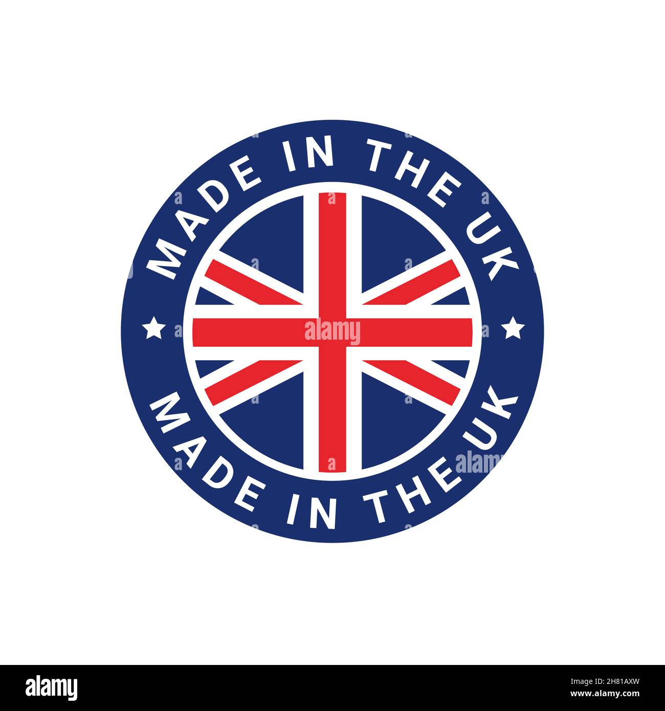Made in UK Britain flag logo. English brand sticker made in ...