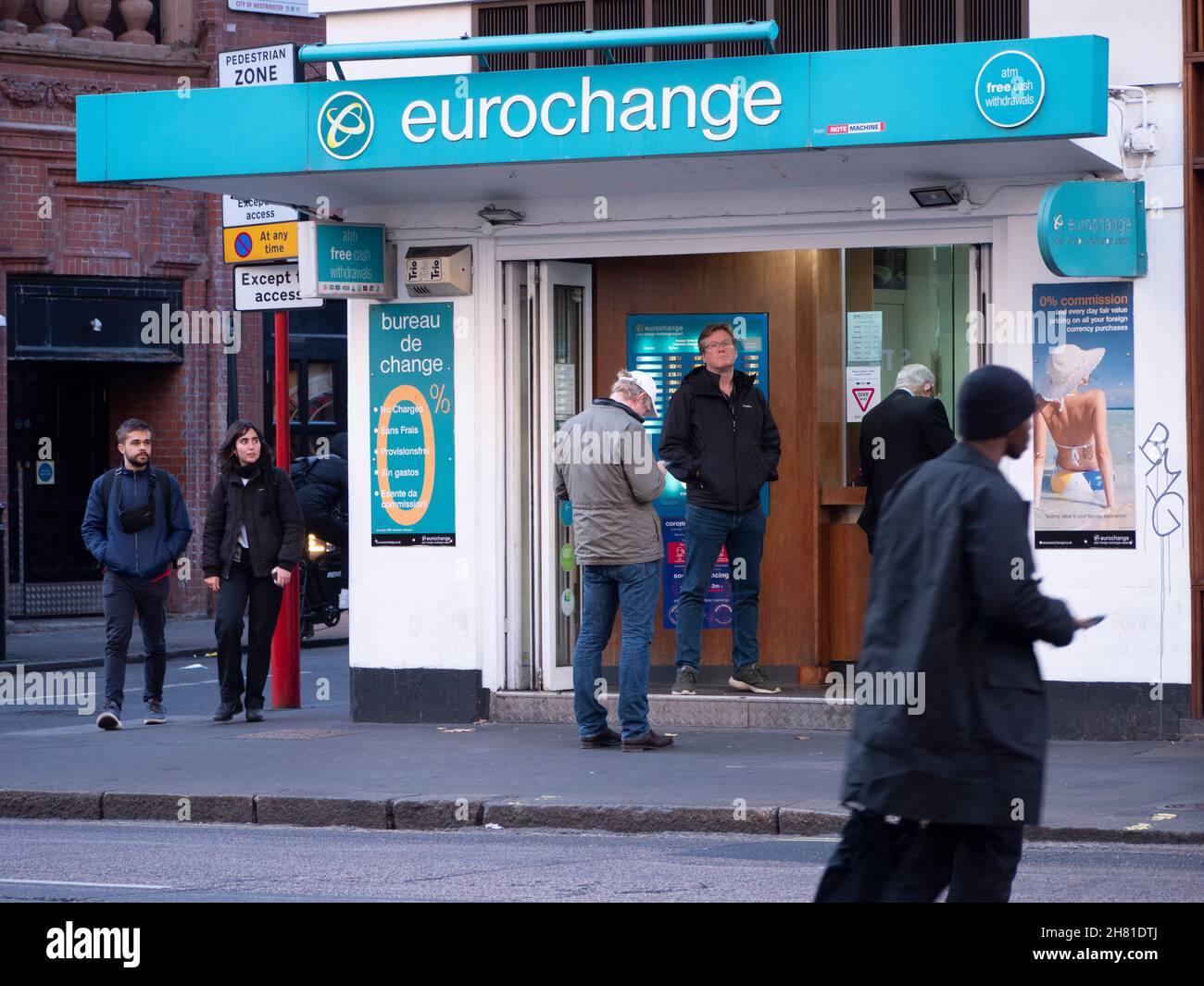 eurochange, bureau de change, money exchange, Stock Photo